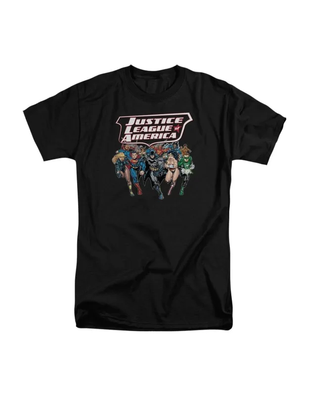 Justice League Of America Charging Justice Short Sleeve Tee 100% Cotton
