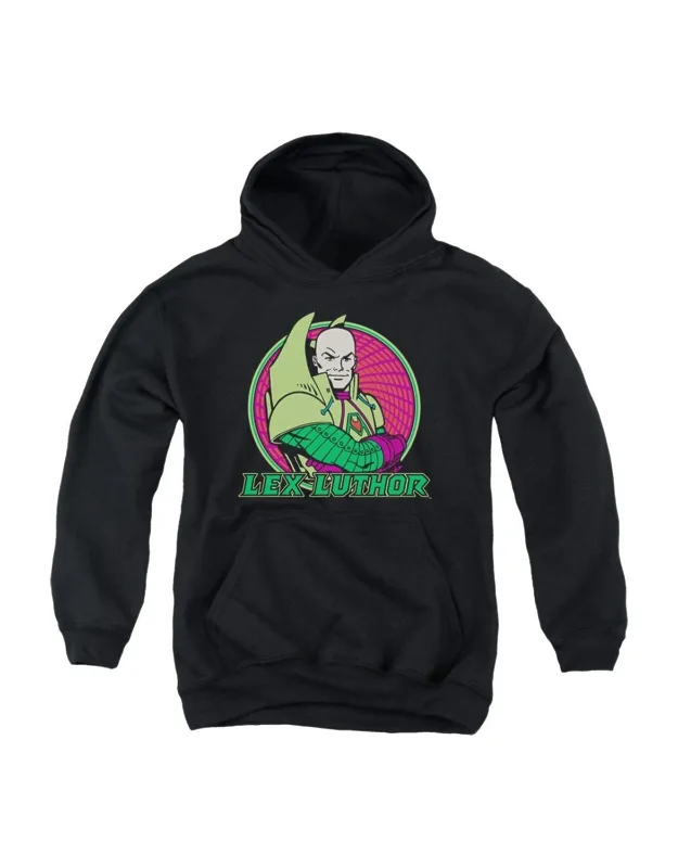 Dc Comics Lex Luthor Youth Pull Over Hoodie - Stylish For Everyday Wear