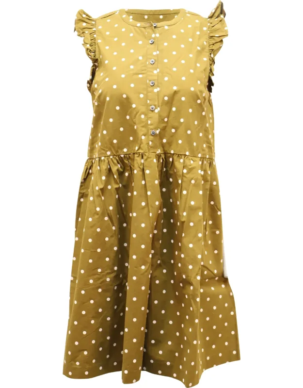 Sleeveless Polka-dot Dress In Cotton