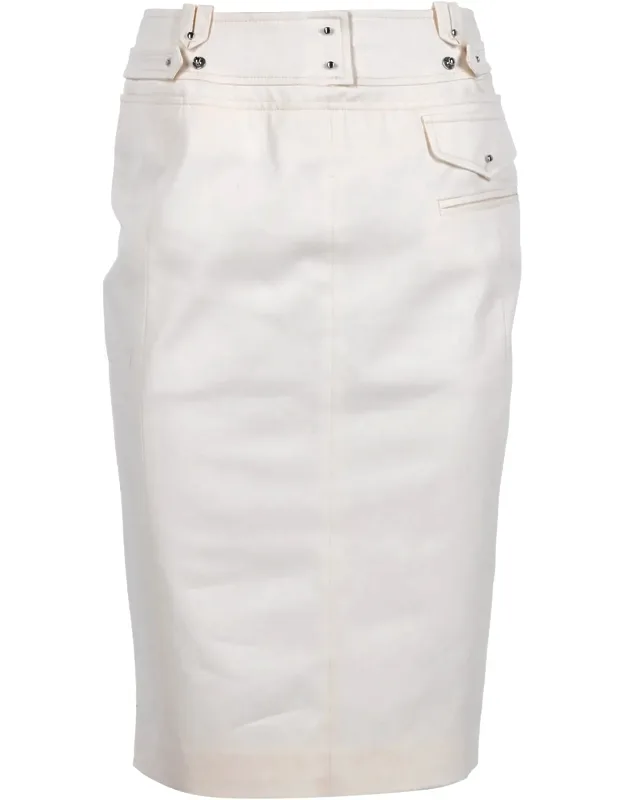 Waistband Detail Midi Pencil Skirt