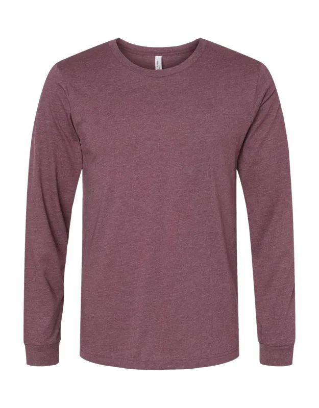 Heather Cvc Long Sleeve Tee, 4.2 Oz., 52/48 Airlume Combed And Ringspun Cotton/polyester