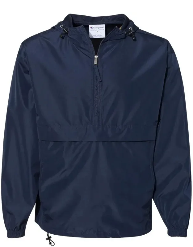 Packable Quarter-zip Jacket - Wind- And Water-resistant, Adjustable Waist Drawcord