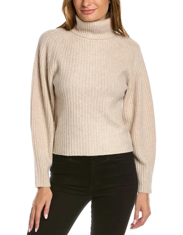 Open Back Turtleneck Cashmere Sweater