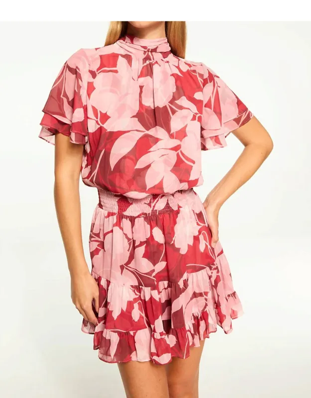 Saffie Dress With Open Back And Ruffle-trimmed Skirt