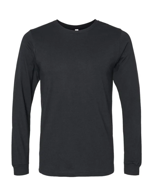 Heather Cvc Long Sleeve Tee, 4.2 Oz., 52/48 Airlume Combed And Ringspun Cotton/polyester, Retail Fit