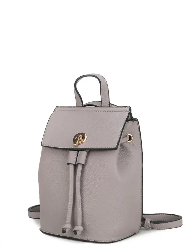 Serafina Vegan Leather Backpack With High-quality Pebble Vegan Leather And Polished Gold-tone Embellishment