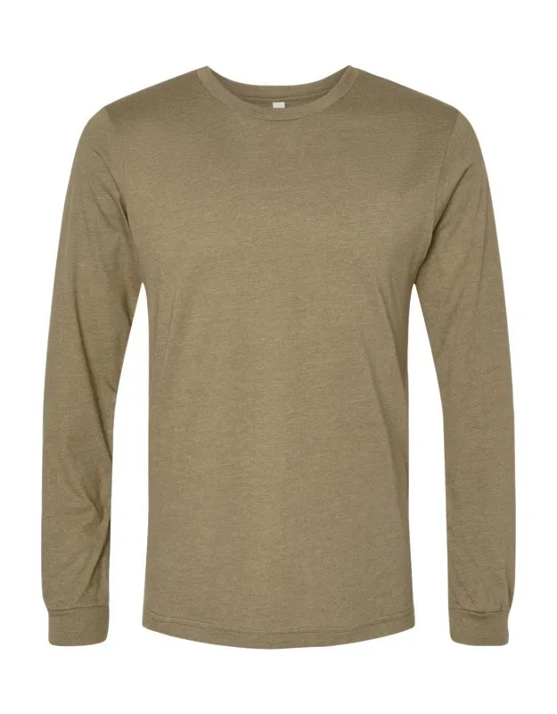 Heather Cvc Long Sleeve Tee, 4.2 Oz., 52/48 Airlume Combed And Ringspun Cotton/polyester