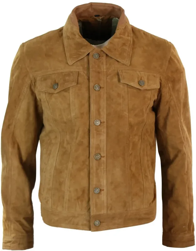 Vintage Denim Retro Suede Leather Jacket