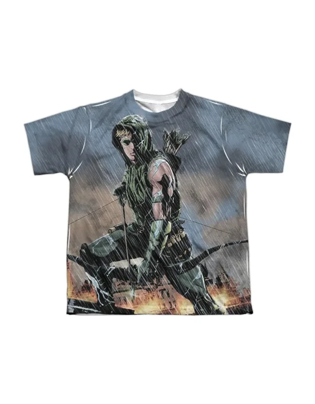 Justice League Of America Rain Short Sleeve Poly Crew Tee