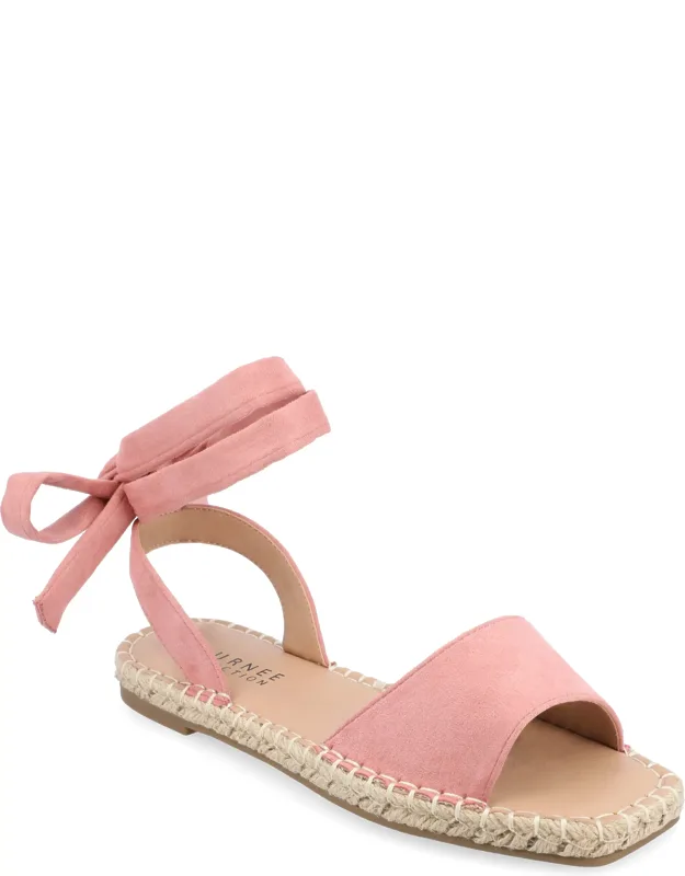 Journee Collection Emelie Sandal With Wrap Ankle Strap And Cushioned Footbed