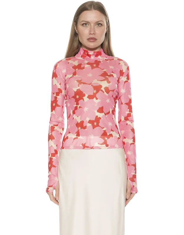 Doja Top With Turtleneck And Sheer Design