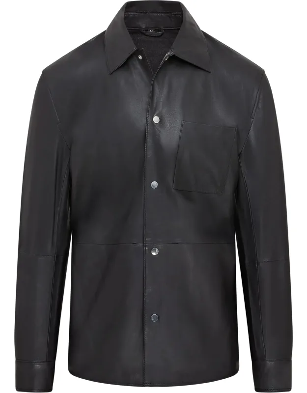 Leather Trucker Western Shirt Jacket