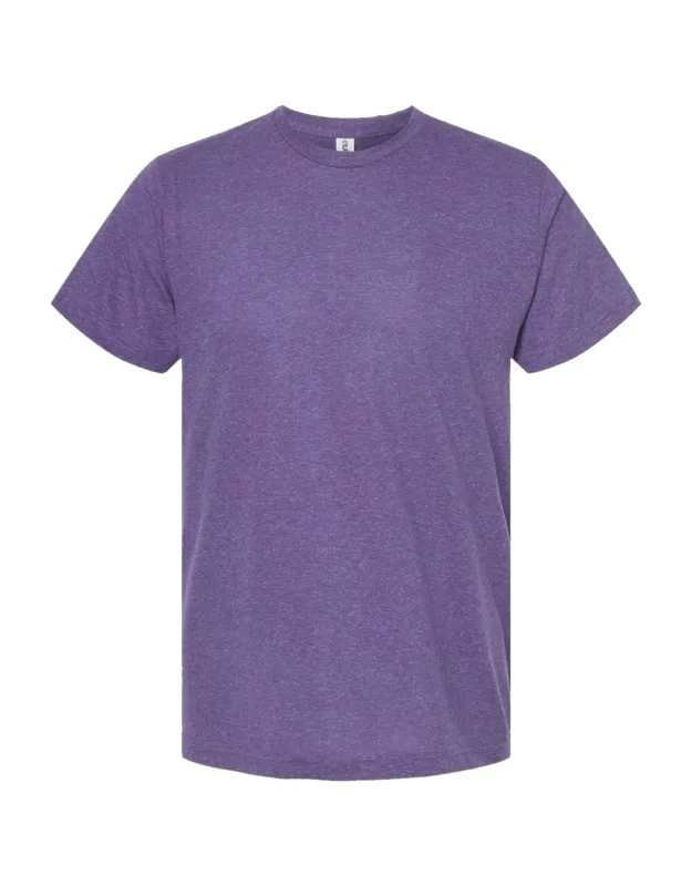 Tultex Poly-rich T-shirt With Ribbed Crewneck And Double-needle Stitching