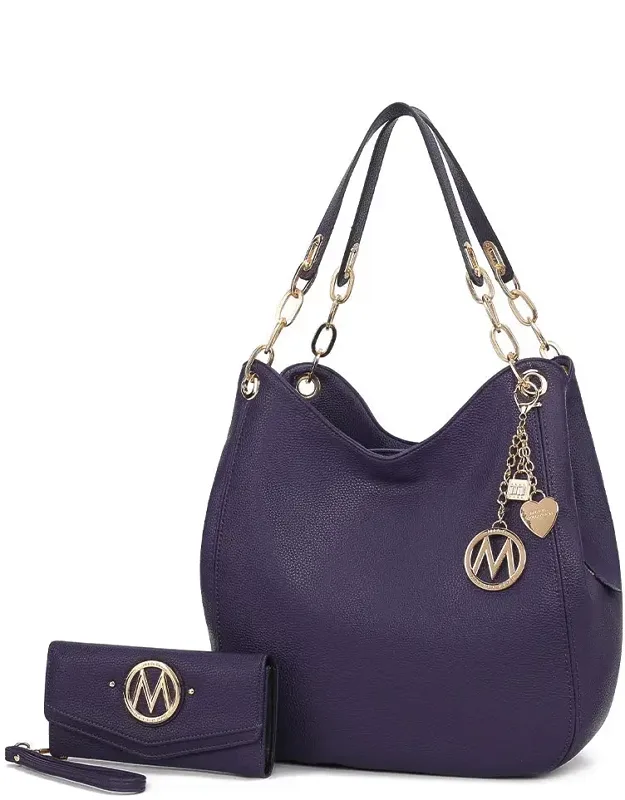Sleek Hobo Bag And Wristlet Wallet Set