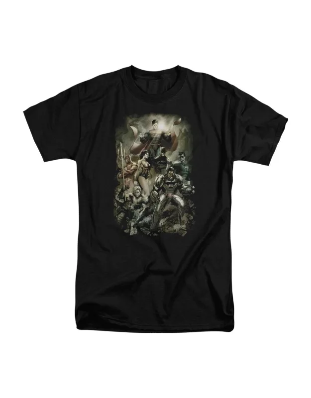 Justice League Of America Aftermath Short Sleeve Tee 100% Cotton