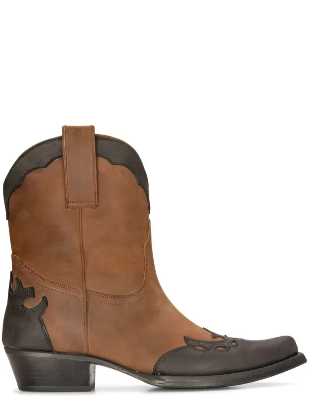 High Western Real Leather Pointed Toe Boots