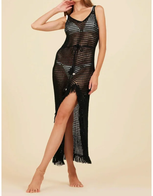 Crochet Fringe Maxi Dress