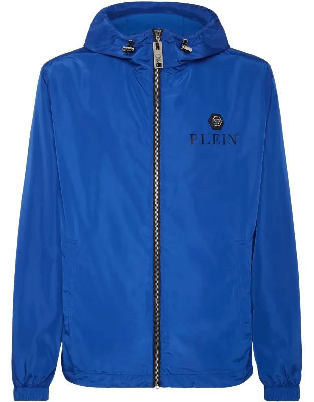 Jacket Hexagon Windbreaker With Zipper Fastening And Toggle Drawstring Hem