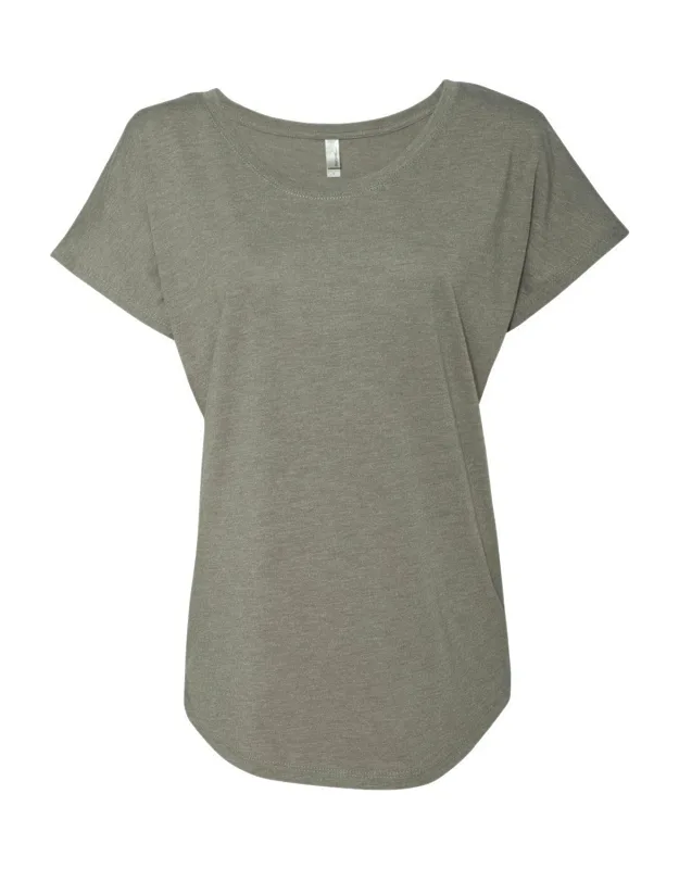 Next Level Triblend Dolman T-shirt With Scoop Neck And Curved Hem