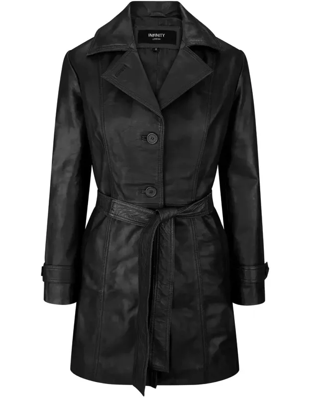 Leather Mid Length Blazer