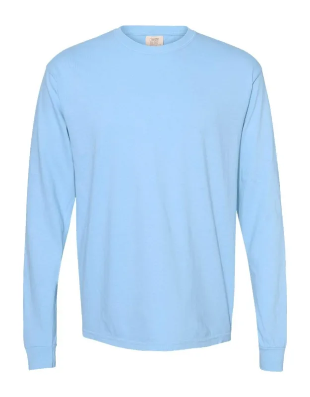 Garment-dyed Heavyweight Long Sleeve T-shirt With Relaxed Fit And Rib Cuffs