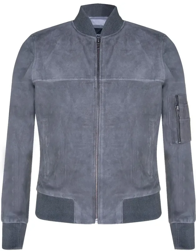 Goat Suede Ma-1 Bomber Jacket