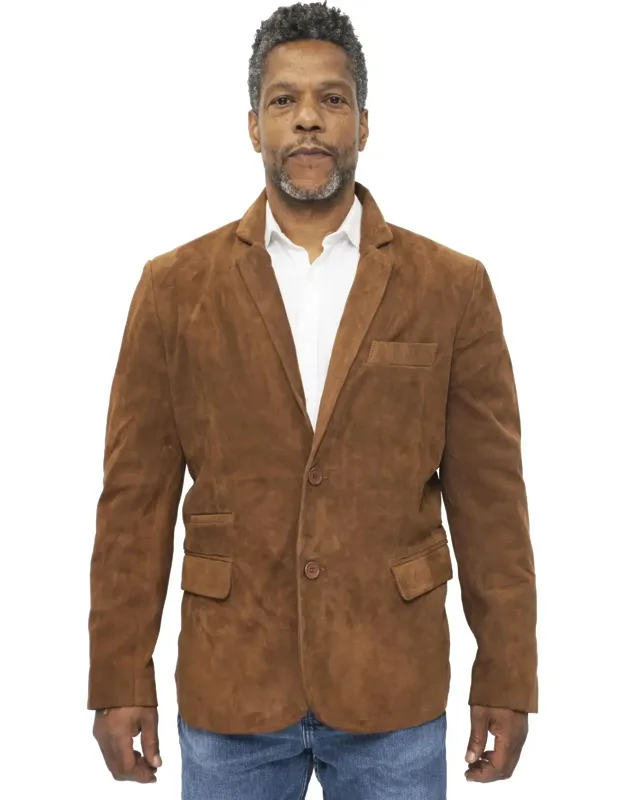 Slim Goat Suede Italian Blazer Jacket-alexandria With Premium Construction And Elegant Buttons
