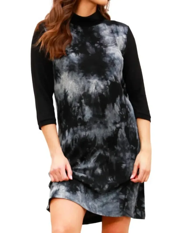 Marble Wash Turtleneck Dress