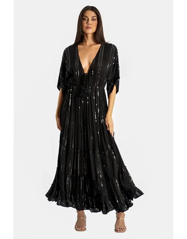 Selvaggio Maxi Robe Dress With Front Slip Pockets
