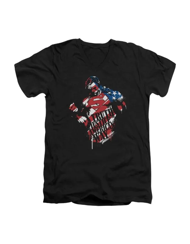 Superman The American Way Short Sleeve V Neck T-shirt