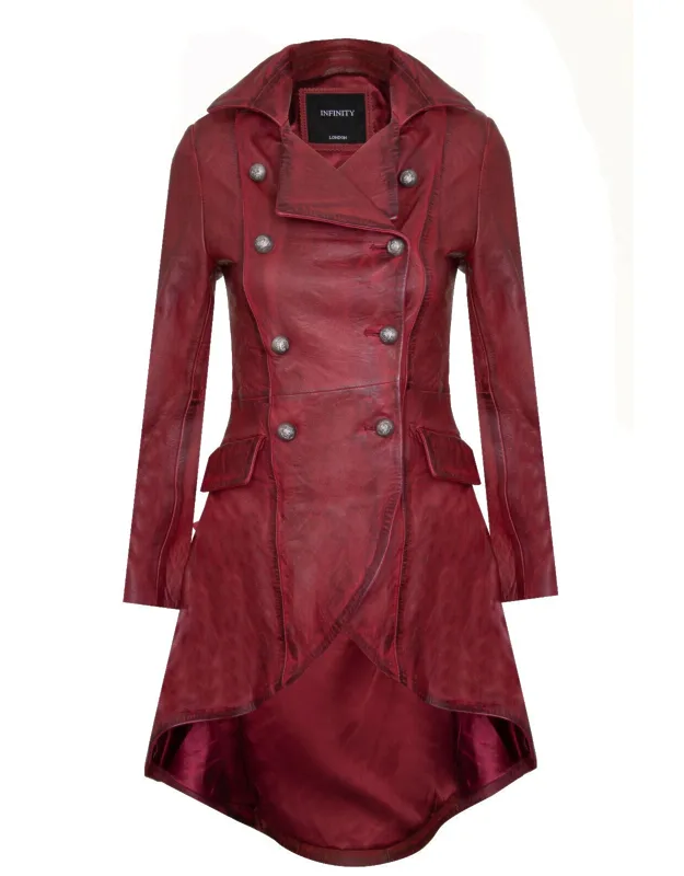 Goth Leather Edwardian Flare Coat