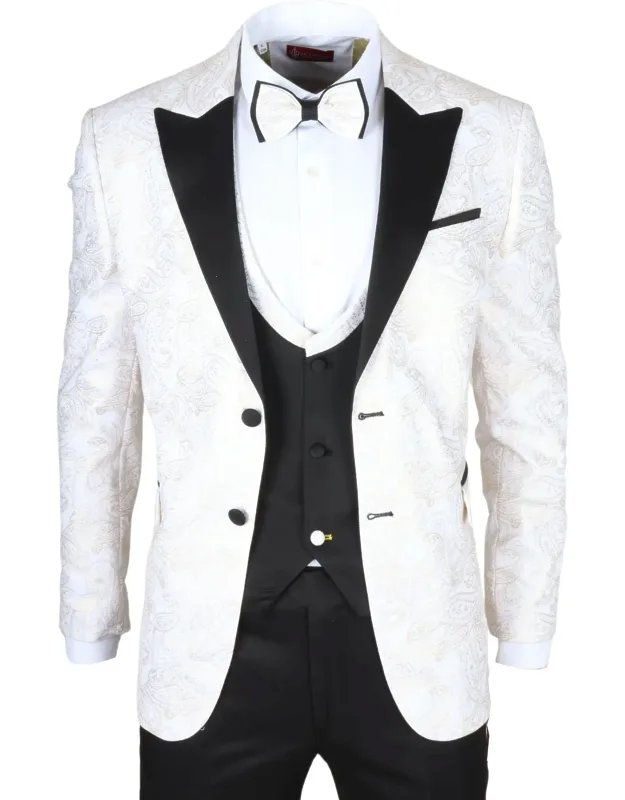 3 Piece Suit Velvet Paisley Shawl Collar Tuxedo With Luxurious Velvet Design And Tailored Fit