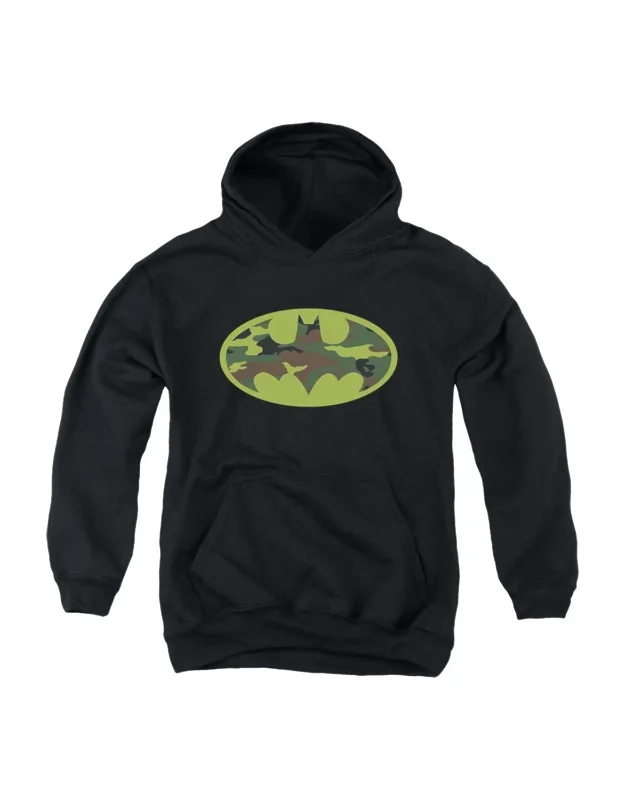 _batman Camo Logo Youth Pull Over Hoodie / Hooded Sweatshirt Stylish Easy_