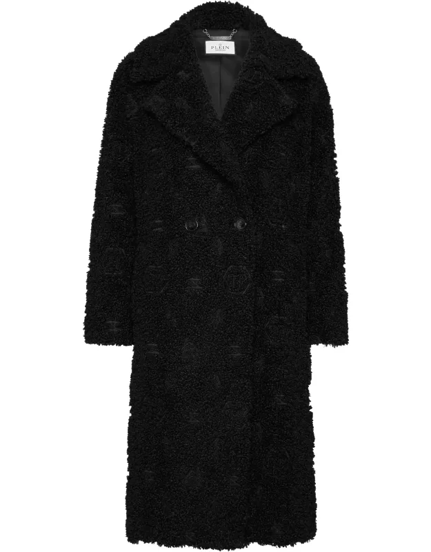Embroidered Monogram Coat