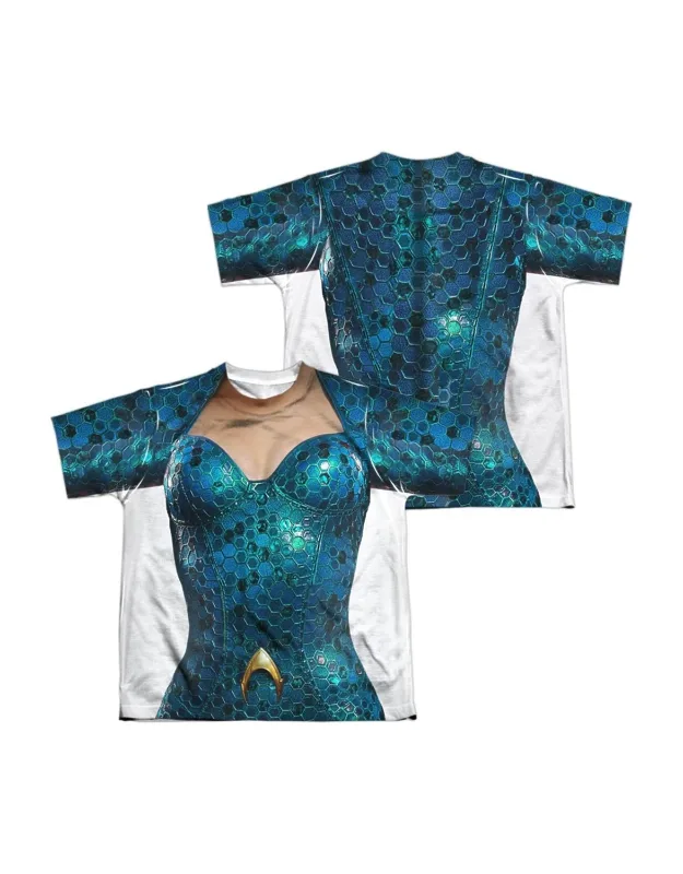 _aquaman Movie Mera Uniform (front/back Print) Short Sleeve Poly Crew Tee / T-shirt Stylish Easy_