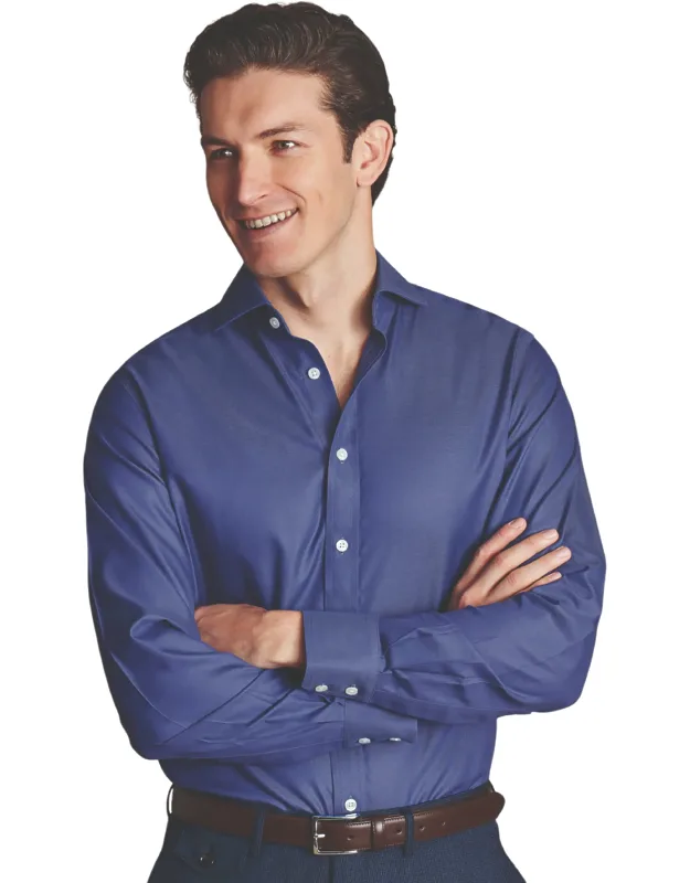 Non-iron Twill Cutaway Slim Fit Shirt