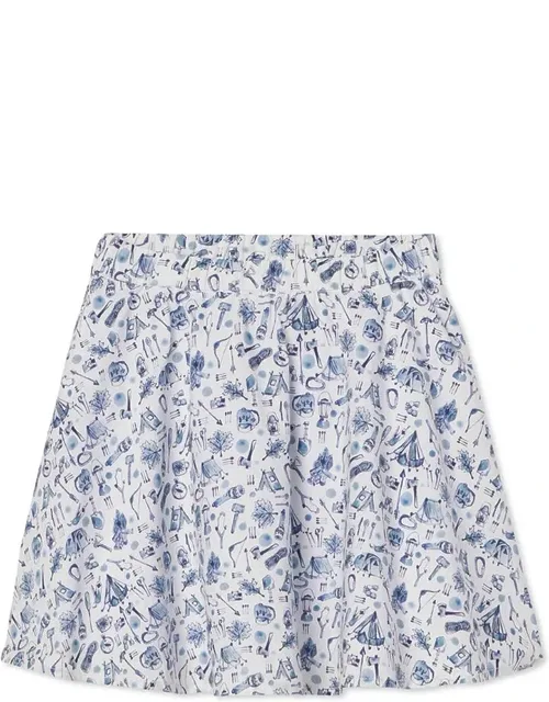 Sabrina Skirt With Elastic Waist And Cotton Lining