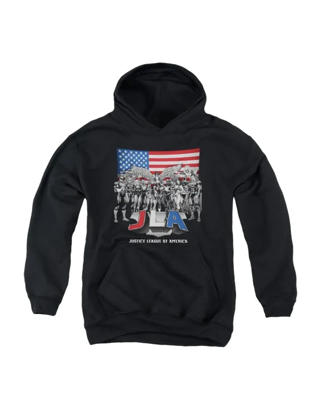 Justice League Of America All American League Youth Pull Over Hoodie - Stylish And Great For Everyday Wear