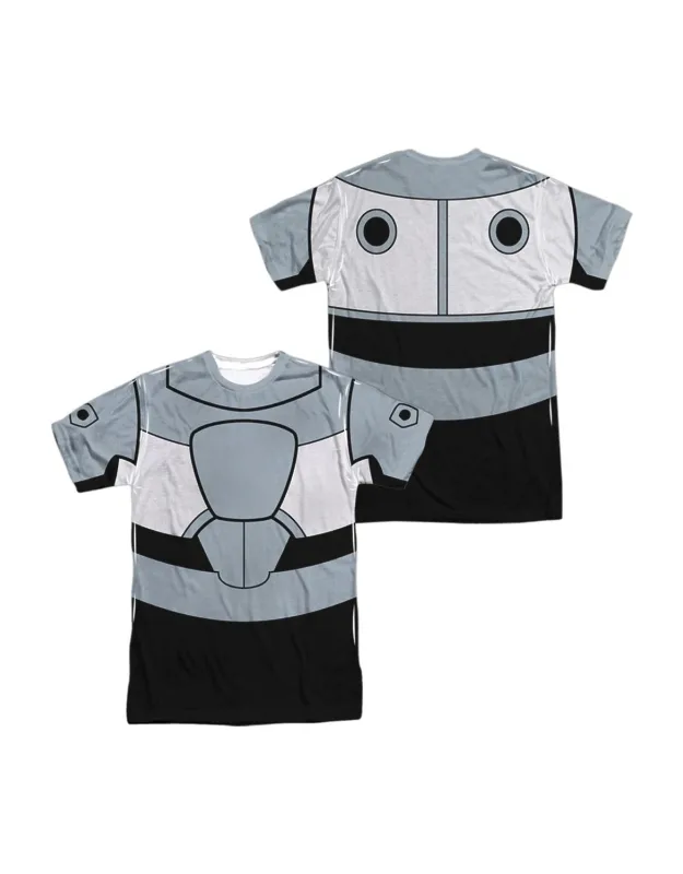 Teen Titans Go Cyborg Uniform (front/back Print) Short Sleeve Poly Crew Tee / T-shirt