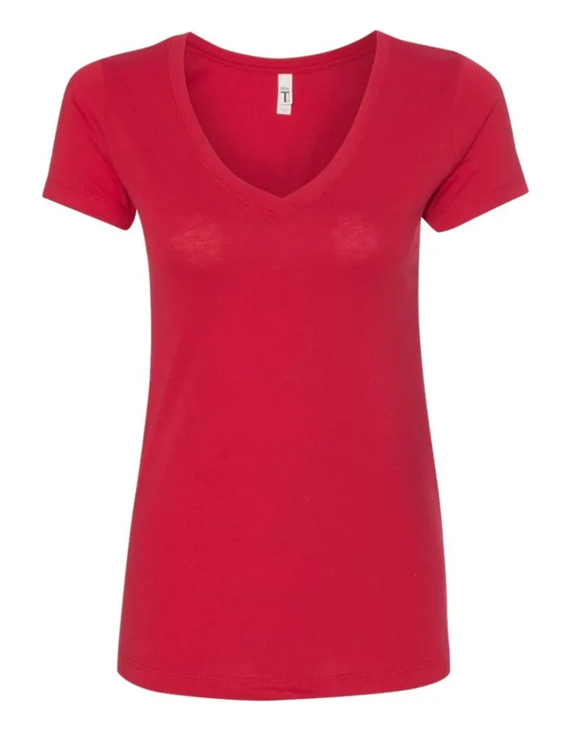_next Level Ideal V-neck T-shirt With Fabric Laundered And Tear Away Label_