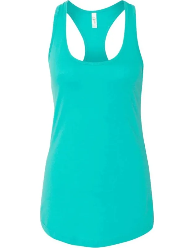 _next Level Ideal Racerback Tank With Curved Hem And Tear Away Label_