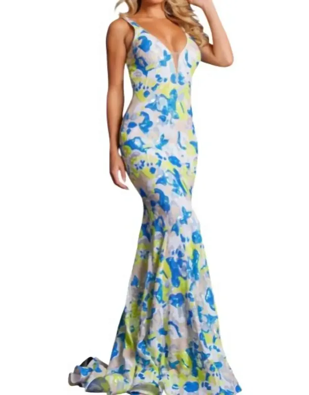 V-neck Sequin Dress
