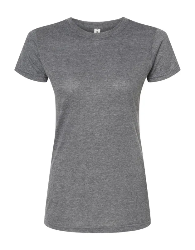 Tultex Poly-rich Slim Fit T-shirt With Heat-set To Minimize Shrinkage And Double-needle Stitching