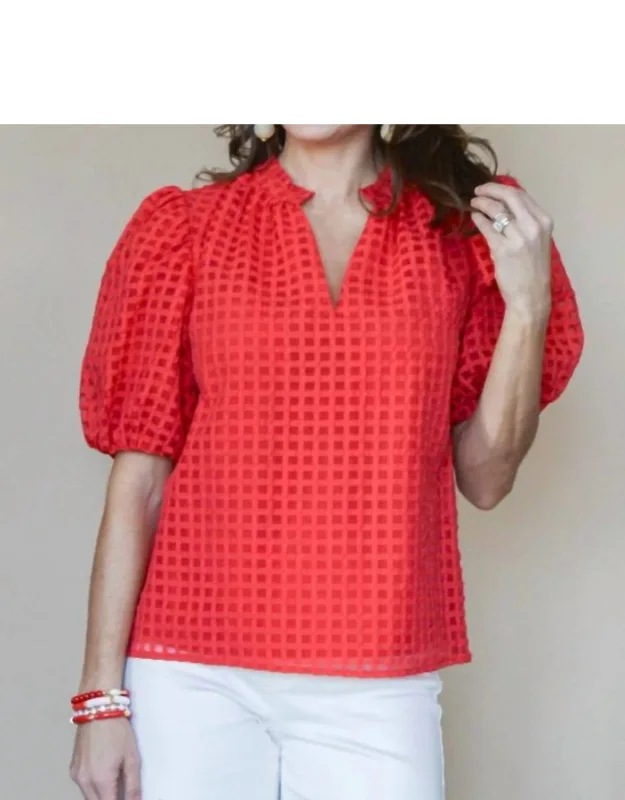 Poppy Fields Puff Sleeve Top