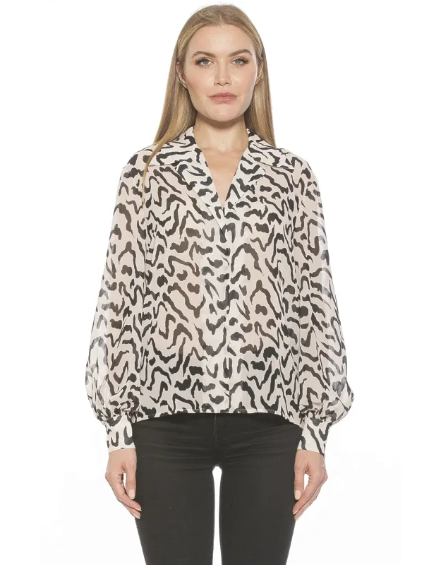 Mila Blouse Blouson Sleeve Collared