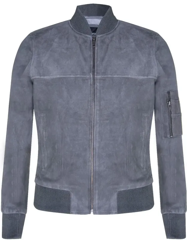 Suede Leather Ma-1 Varsity Bomber Jacket