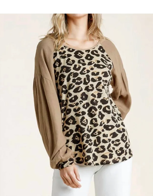 Leopard Print Long Sleeve Top