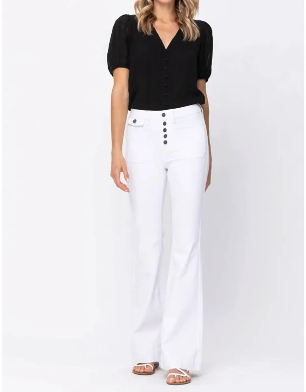 Patch Pocket Flare Jeans