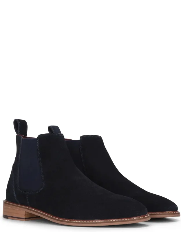 Suede Leather Slip-on Chelsea Ankle Boots