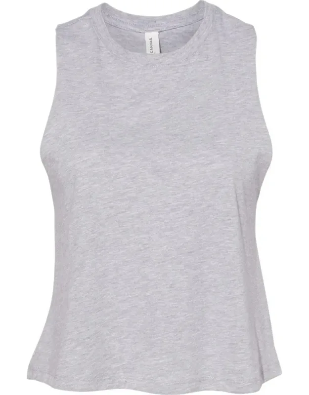 Racerback Crop Tank, Relaxed Fit, Raw Edge Armholes
